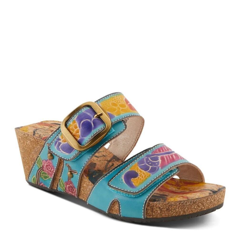 NEW L’Artiste Spring Step Briseis Sandal in Turquoise Multi NIB Boho, Whimsical